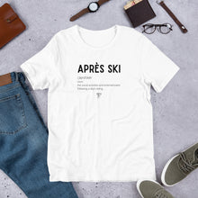 Load image into Gallery viewer, Après Ski Definition Unisex Tee - White/Grey